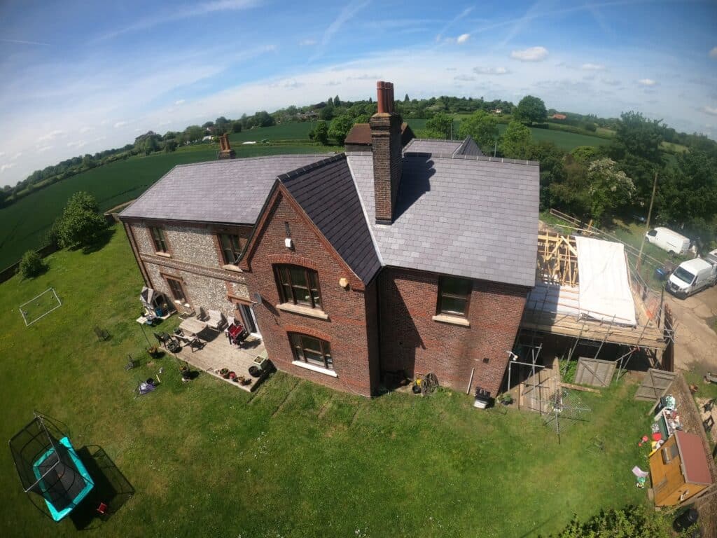 Welsh slate roofing project at Bulstrode Farm, Bovingdon